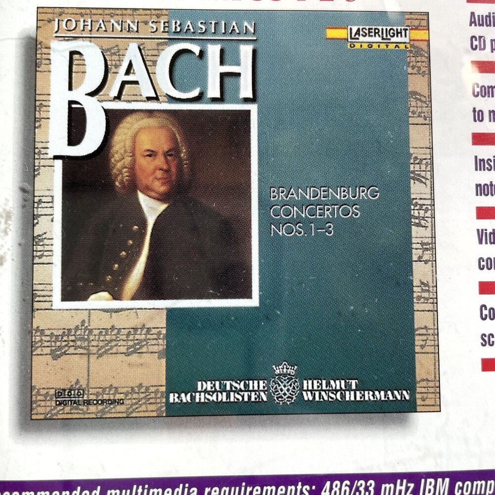Johann Sebastian Bach Brandenberg Concertos 1 2 3 1995 CD + ROM Software u